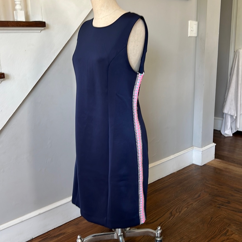 Lilly Pulitzer Navy Dress with Pink and White Side Trim